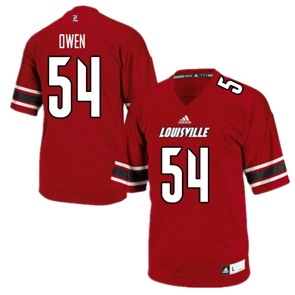 Men #54 Patrick Owen Louisville Cardinals College Football Jerseys Sale-Red